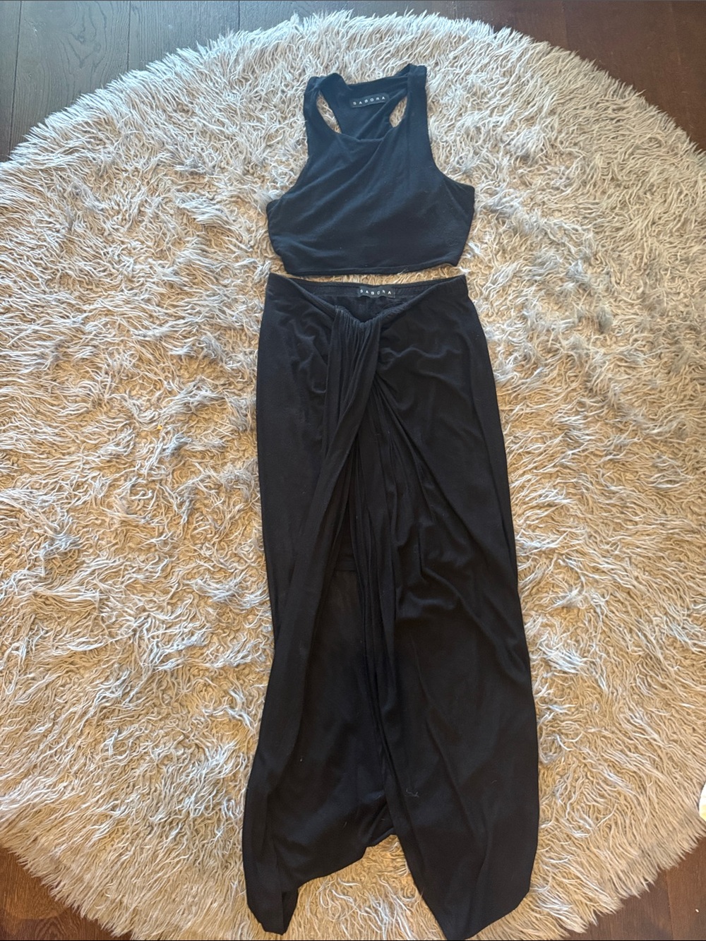 Sabora Black Twist-Front Maxi Set